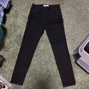 KanCan High Rise Button Fly Black Jeans